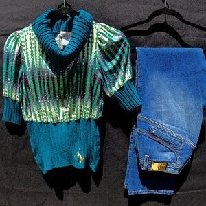 VINTAGE BABY PHAT 2-PIECE JEAN/ SWEATER SET